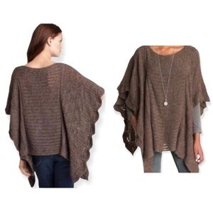 Free People Snow Nymph Loose Sweater Poncho Taupe Size XS